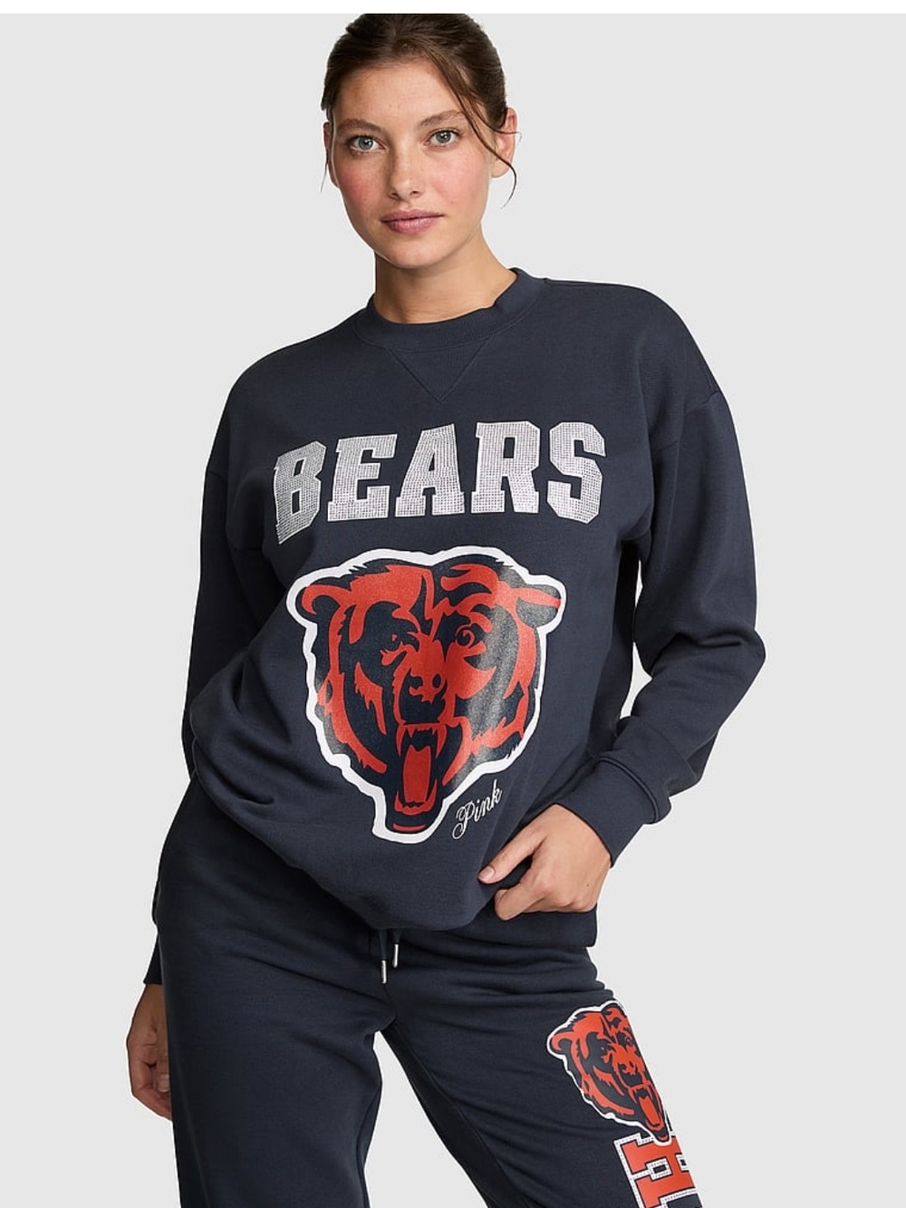 PINK Victoria's Secret Navy "Bears" Graphic Crewneck Sweatshirt